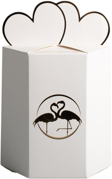 Scatola media tonda con fiore e candela profumata decorata con farfalla bomboniera per comunione, cresima, matrimonio Harmony PRMT25065