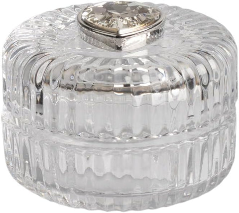 Scatolina in vetro tonda con righe cuore in cristallo bomboniera per matrimonio, comunione, cresima, Harmony SNVT25265