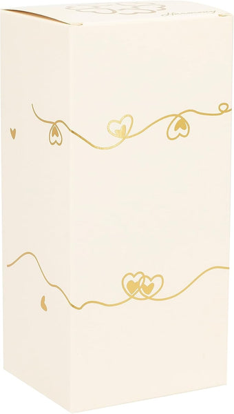 Bomboniera matrimonio portacandela oro medio decorato con cuore bianco harmony PRMT23027