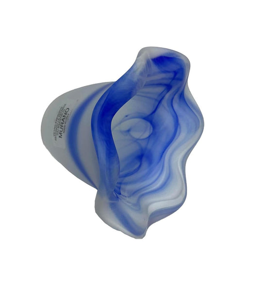 Vetro coppa ricambio lampadari, applique, lumetto, lampada, vetro scavo liscio sfumato blu art. Ruiz