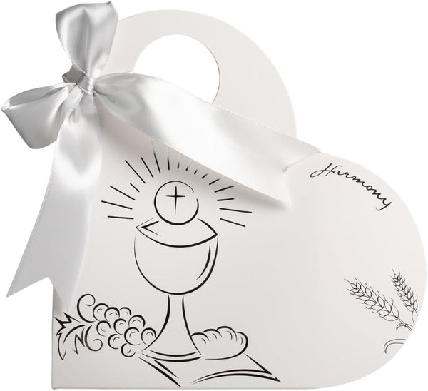 Profumatore albero della vita decorato con cuori e glitter argento per comunione bambina Harmony RSCM25044