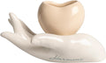Mano con cuore porta candela in porcellana bomboniera per cresima, comunione, matrimonio, Harmony PRMT25107