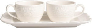 Set caffè 2 tazzine in porcellana decorata bomboniera per matrimonio Harmony PRMT25007