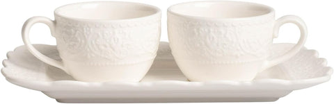 Set caffè 2 tazzine in porcellana decorata bomboniera per matrimonio Harmony PRMT25007