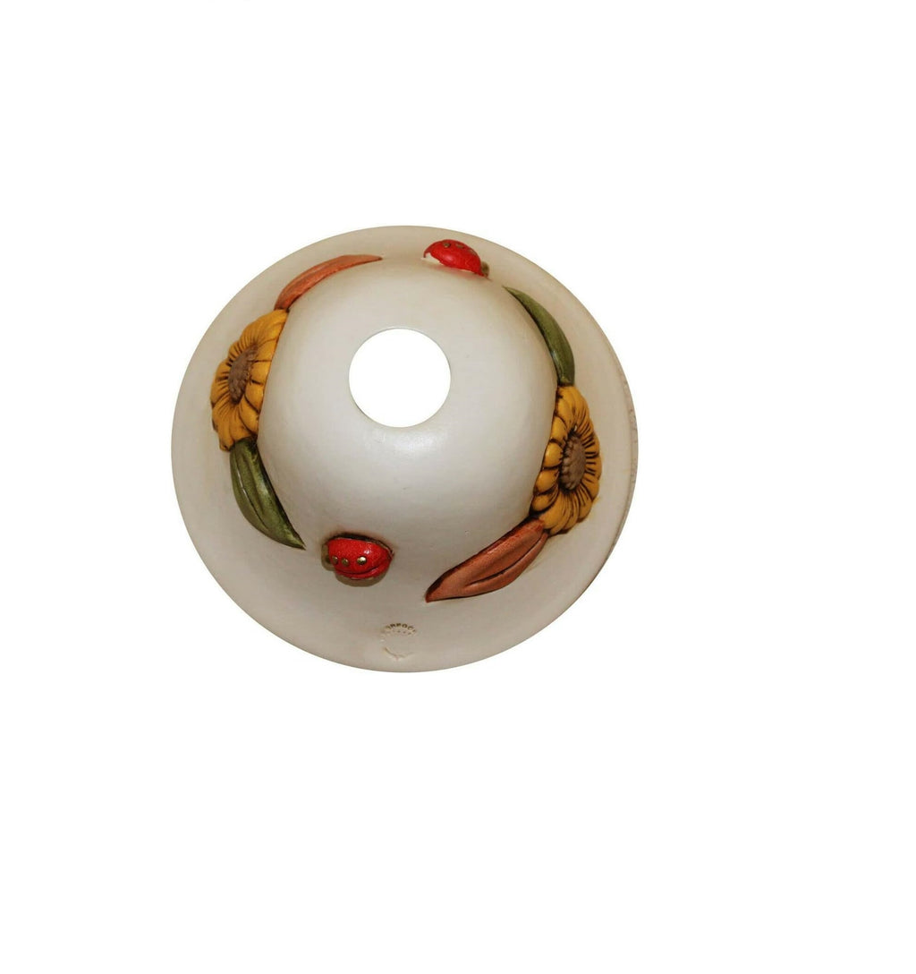Piatto per lampadario in ceramica girasole realizzata artigianalmente e decorata a mano ricambio lampadario d.18cm coll. Terry