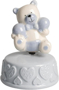 Carillon Orsetto Decorativo in Porcellana bomboniera Battesimo e Nascita Bambino Harmony PRNB25058
