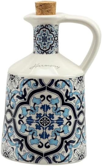 Bomboniera matrimonio oliera in porcellana con decorazione maioliche blu e bianco harmony PRMT24150