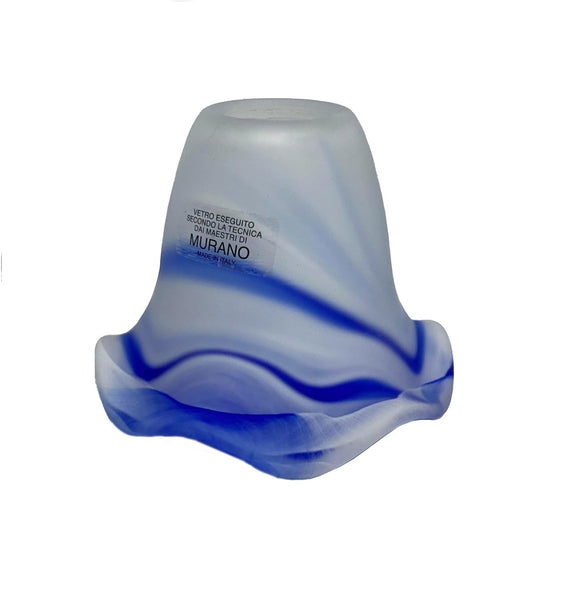 Vetro coppa ricambio lampadari, applique, lumetto, lampada, vetro scavo liscio sfumato blu art. Ruiz