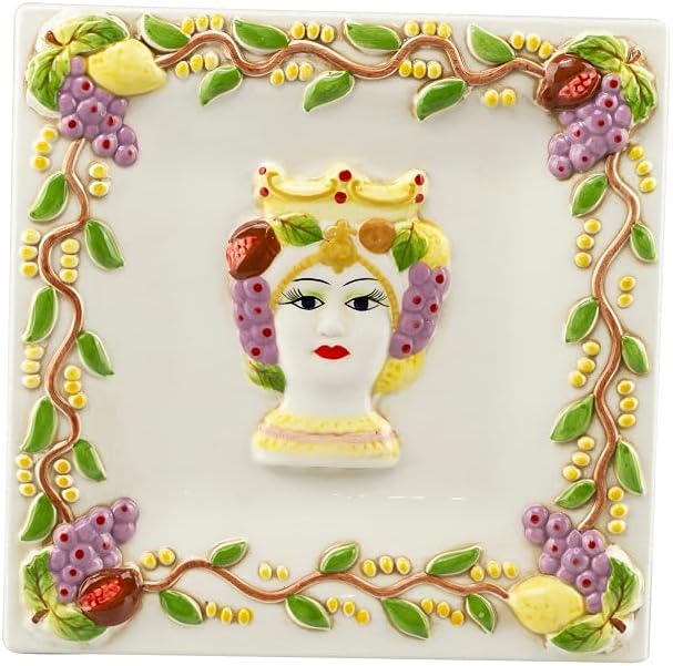 Bomboniera matrimonio harmony piatto da muro testa di moro in ceramica stile siciliano prmt21404