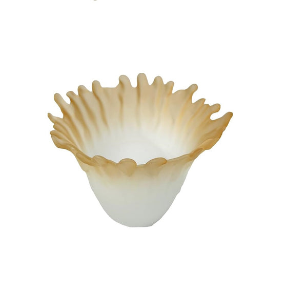 Vetro coppa ricambio lampadari, applique, lumetto, lampada satinato liscio con sfumatura inferiore ambra coll. nisida