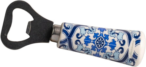 Apribottiglie manico in porcellana decorato con maioliche bomboniera per comunione, cresima, matrimonio, Harmony PRMT25110