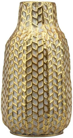 Vaso in metallo elegante glamour decorato oro harmony S2523S