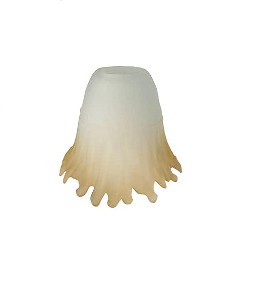 Vetro coppa ricambio lampadari, applique, lumetto, lampada satinato liscio con sfumatura inferiore ambra coll. nisida