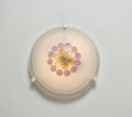 Plafoniera da soffitto classica in vetro rotonda decorata bottone camera da letto, sala da pranzo, cucina, bagno, ingresso D 30 cm (Rosa)