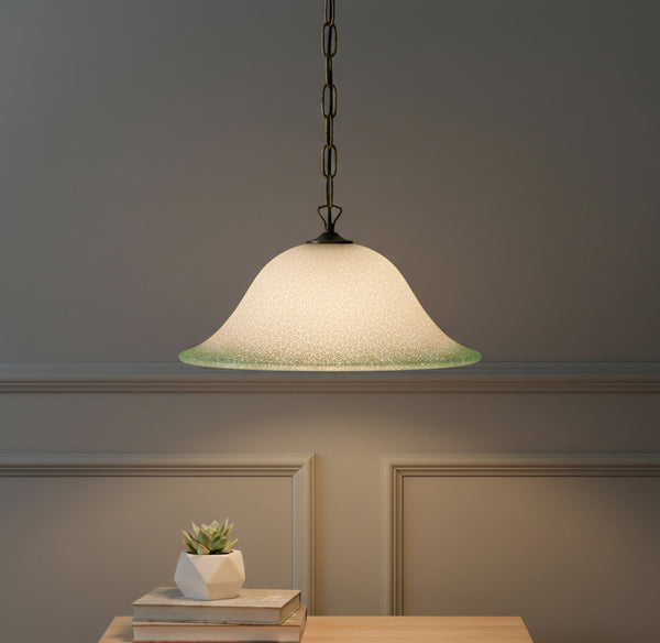 Lampadario a Sospensione Classico in Vetro, 1 Luce, per Cucina, Bagno, Camera, Soggiorno, Scala, Corridoio art. 608 (VERDE)