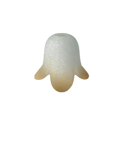 Vetro coppa ricambio lampadari, applique, lumetto, lampada, vetro scavo liscio sfumato ambra art. 5 Petali