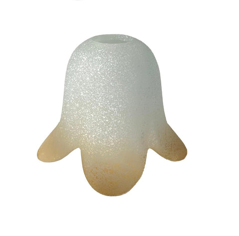 Vetro coppa ricambio lampadari, applique, lumetto, lampada, vetro scavo liscio sfumato ambra art. 5 Petali