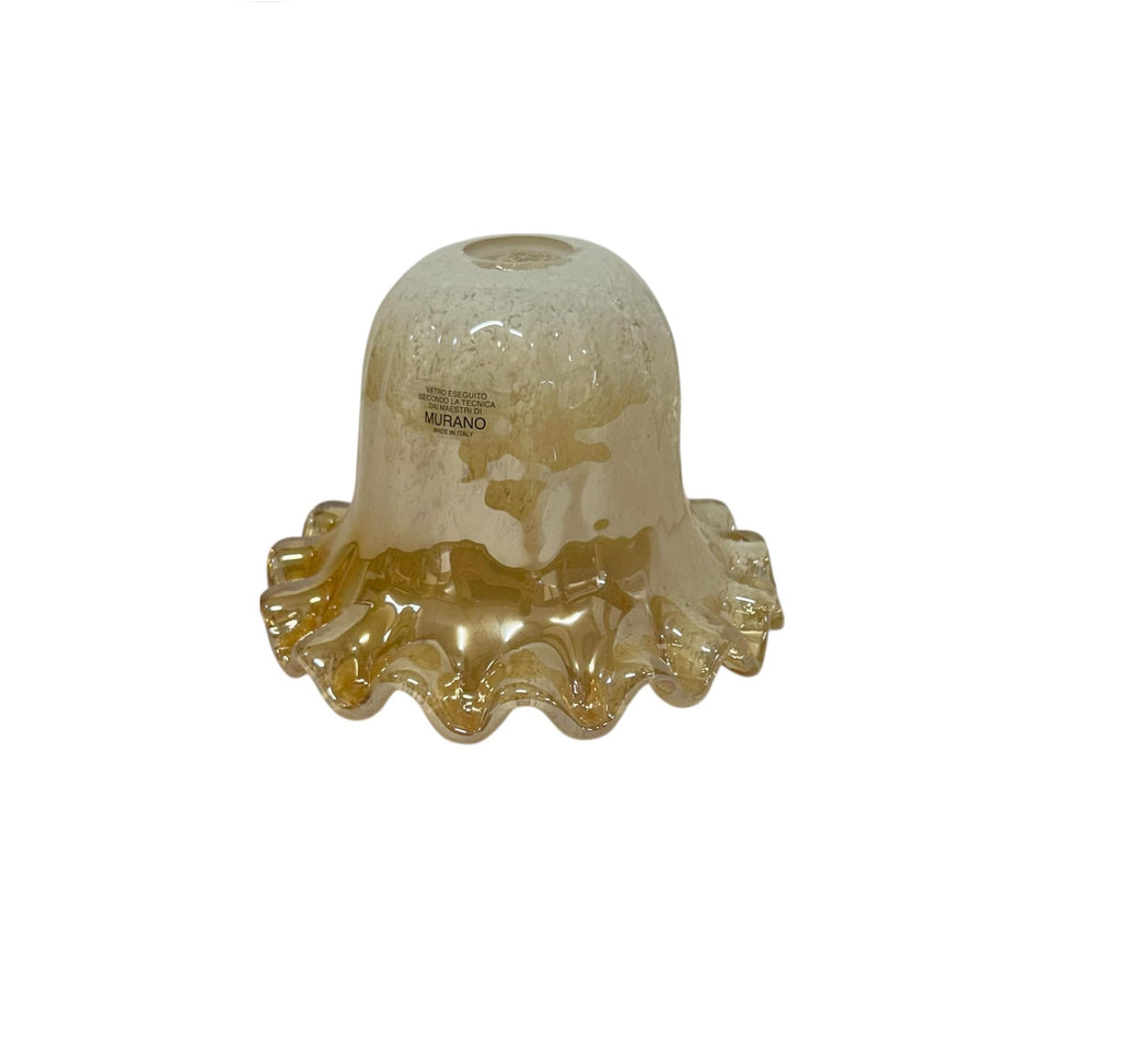 Vetro murano coppa ricambio E14 per lampadari, applique, lumetto, lampada, art. onda miele