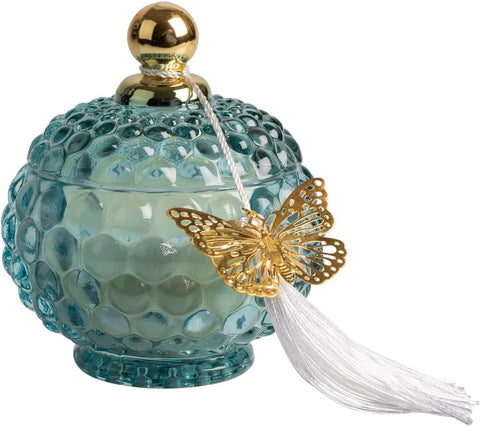 Scatola in vetro con candela profumata bomboniera per comunione, cresima, matrimonio, Harmony SNVT25029
