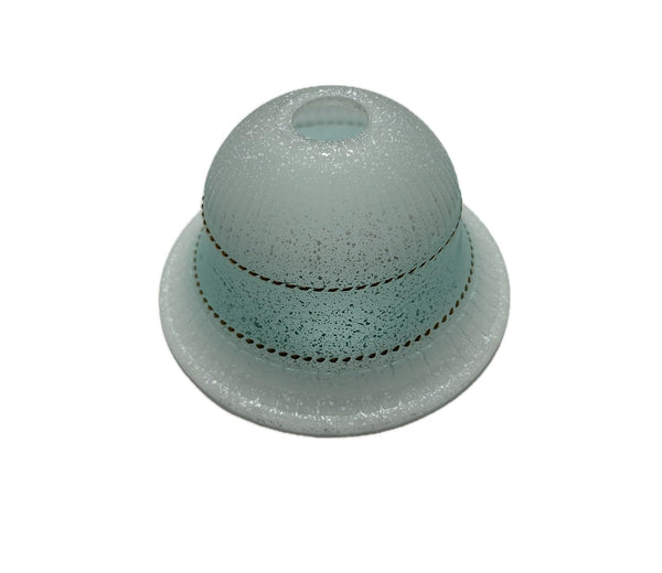 Vetro coppa ricambio lampadari, applique, lumetto, lampada, sfumato ambra art. corona (Verde Acqua)