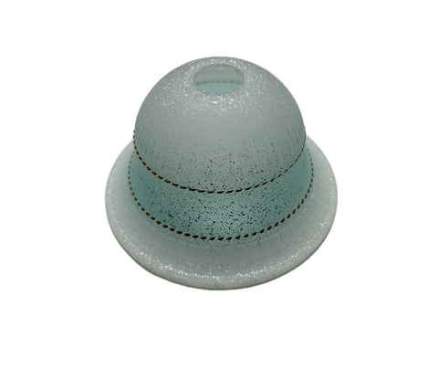 Vetro coppa ricambio lampadari, applique, lumetto, lampada, sfumato ambra art. corona (Verde Acqua)