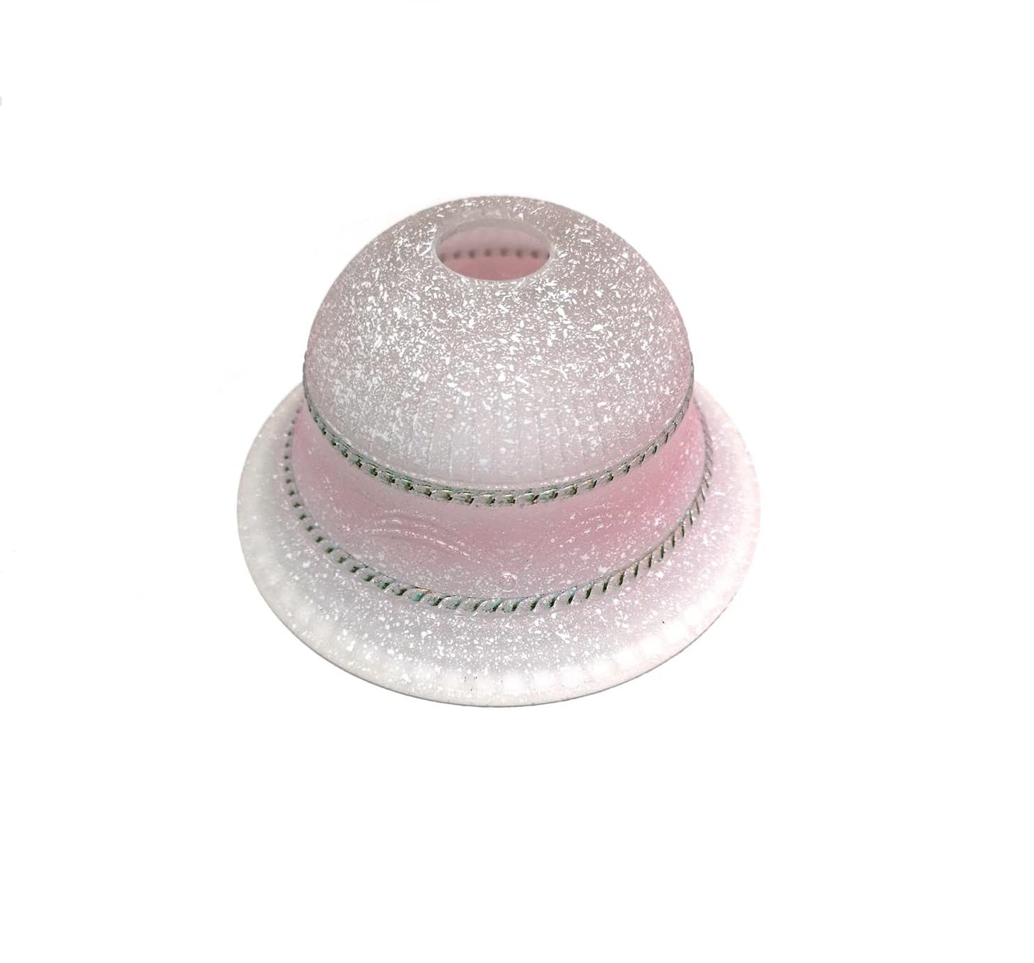 Vetro coppa ricambio lampadari, applique, lumetto, lampada, vetro scavo liscio rosa art. adele