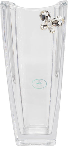 Bomboniera matrimonio vaso in vetro decorato con farfalla in cristallo harmony SNVT23279