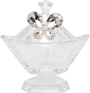 Bomboniera matrimonio scatola triangolare in vetro con decorazione farfalla in cristallo harmony SNVT23271