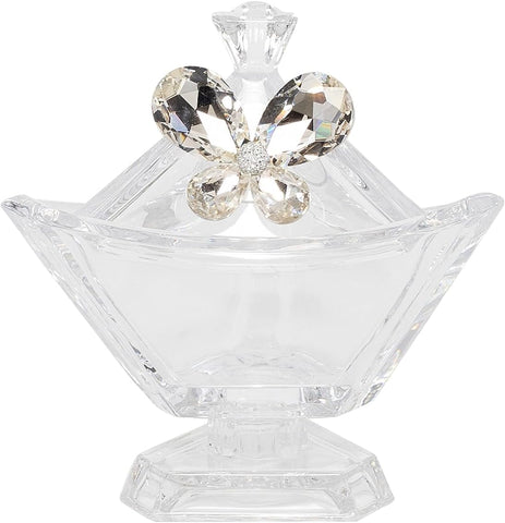 Bomboniera matrimonio scatola triangolare in vetro con decorazione farfalla in cristallo harmony SNVT23271