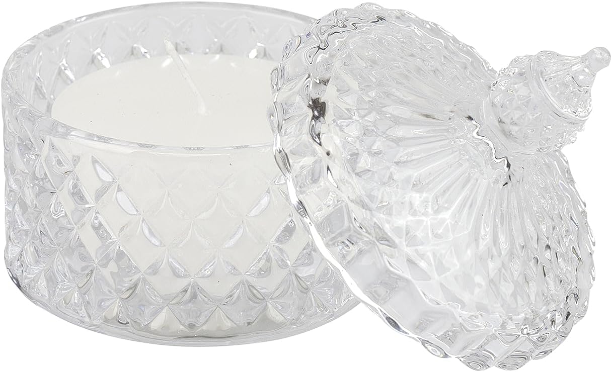 Bomboniera matrimonio scatola in vetro diamantato piccola con candela profumata harmony SNVT23252