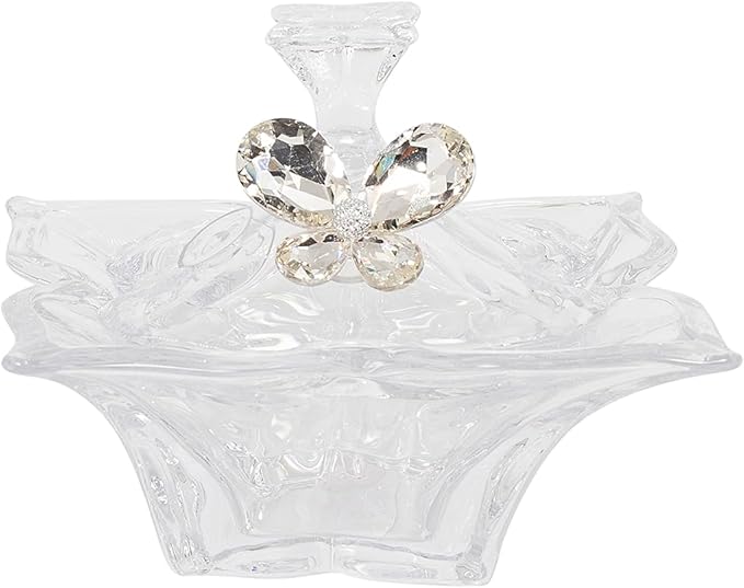 Bomboniera matrimonio scatola media in vetro quadrata con decorazione farfalla in cristallo harmony SNVT23274