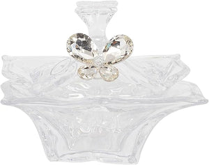 Bomboniera matrimonio scatola media in vetro quadrata con decorazione farfalla in cristallo harmony SNVT23274