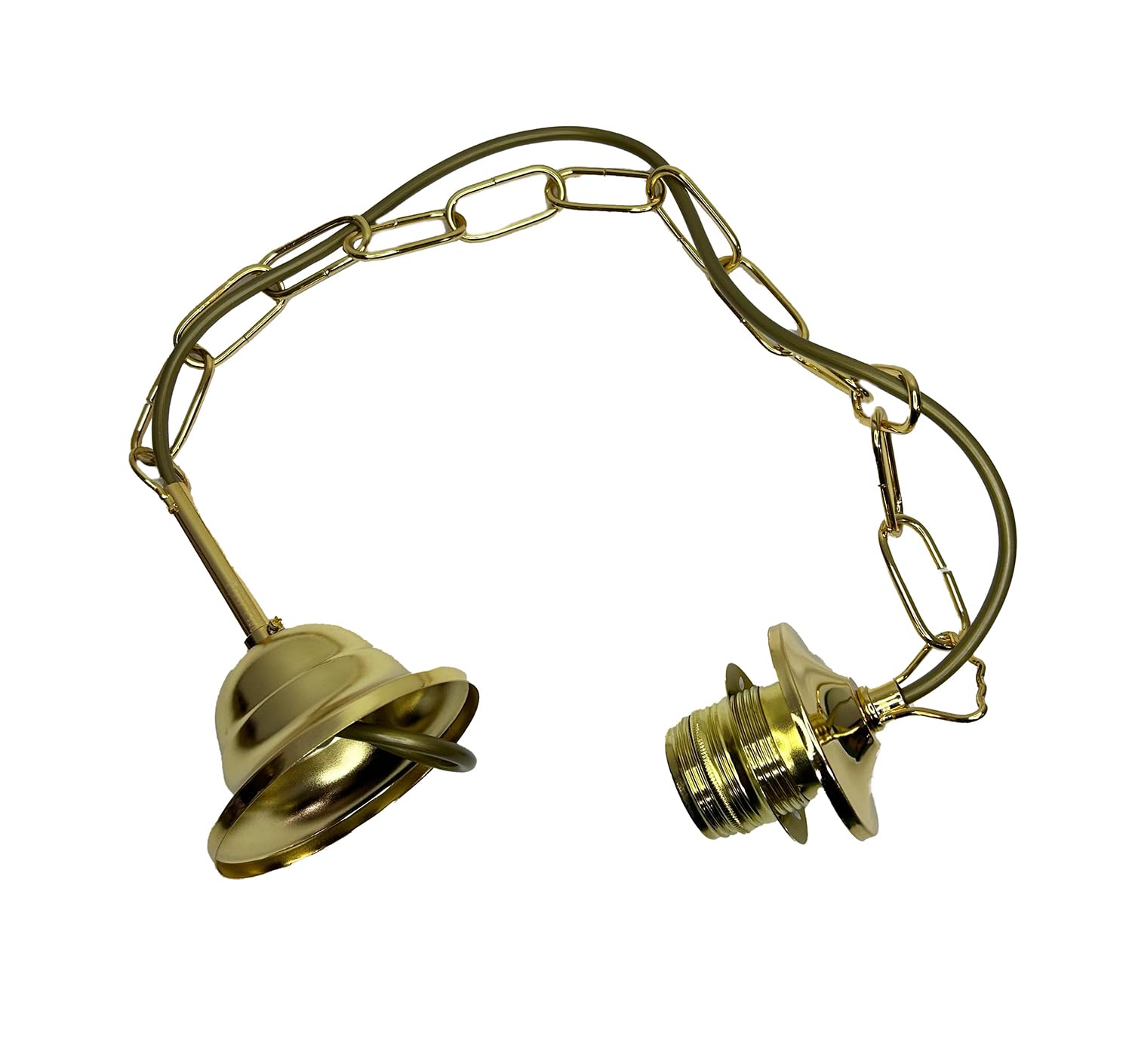 Catena oro lucido classica portalampade metallo ricambio lampadari sospensione