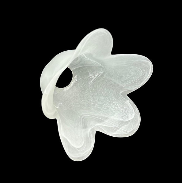 Vetro coppa ricambio lampadari applique lumetto lampada vetro scavo liscio sfumato bianco art. 5 Petali bianco