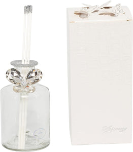 Bomboniera matrimonio profumatore in vetro con glitter e farfalla in cristallo harmony SNVT23268