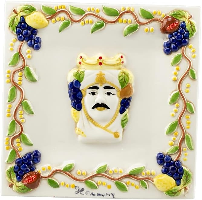 Bomboniera matrimonio harmony piatto da muro testa di moro in ceramica stile siciliano prmt21403