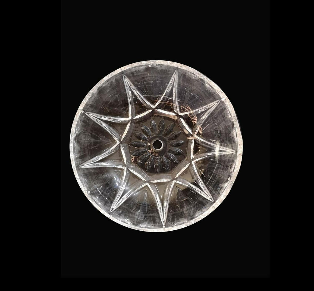 Bobeche tazza coppa grande cristallo trasparente ricambio lampadario coll. Gialla ø19,5