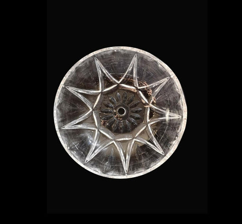 Bobeche tazza coppa grande cristallo trasparente ricambio lampadario coll. Gialla ø19,5