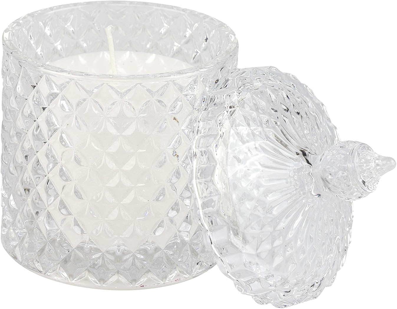 Bomboniera matrimonio scatola in vetro diamantato media con candela profumata harmony SNVT23253