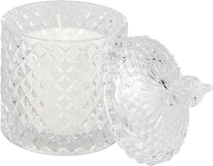 Bomboniera matrimonio scatola in vetro diamantato media con candela profumata harmony SNVT23253