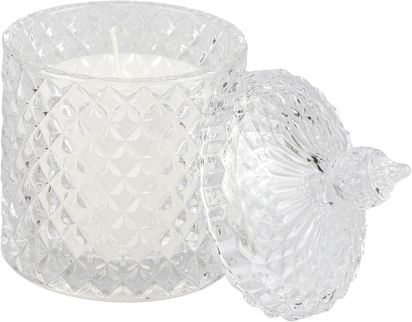 Bomboniera matrimonio scatola in vetro diamantato media con candela profumata harmony SNVT23253