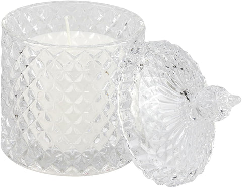 Bomboniera matrimonio scatola in vetro diamantato media con candela profumata harmony SNVT23253