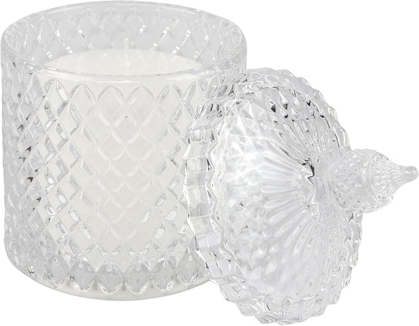 Bomboniera matrimonio scatola grande in vetro diamantato con candela profumata harmony S2477G