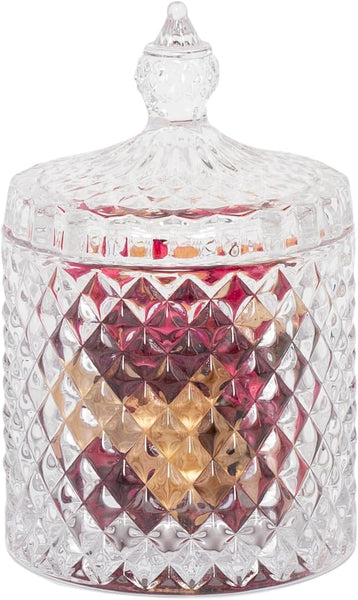 Bomboniera matrimonio scatola in vetro diamantato media con candela profumata harmony SNVT23253