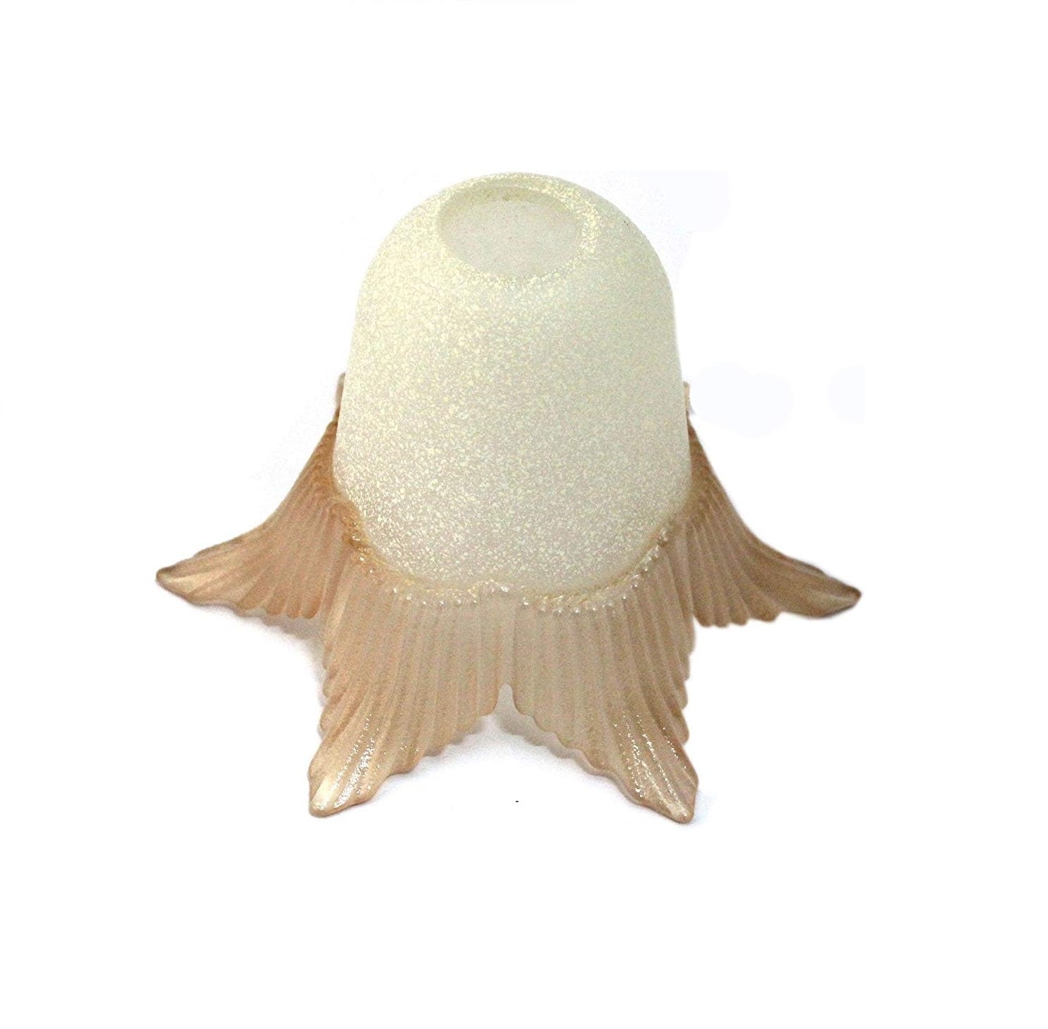 Vetro coppa ricambio lampadari, applique, lumetto, lampada, vetro scavo liscio con punte ambra art. calippo