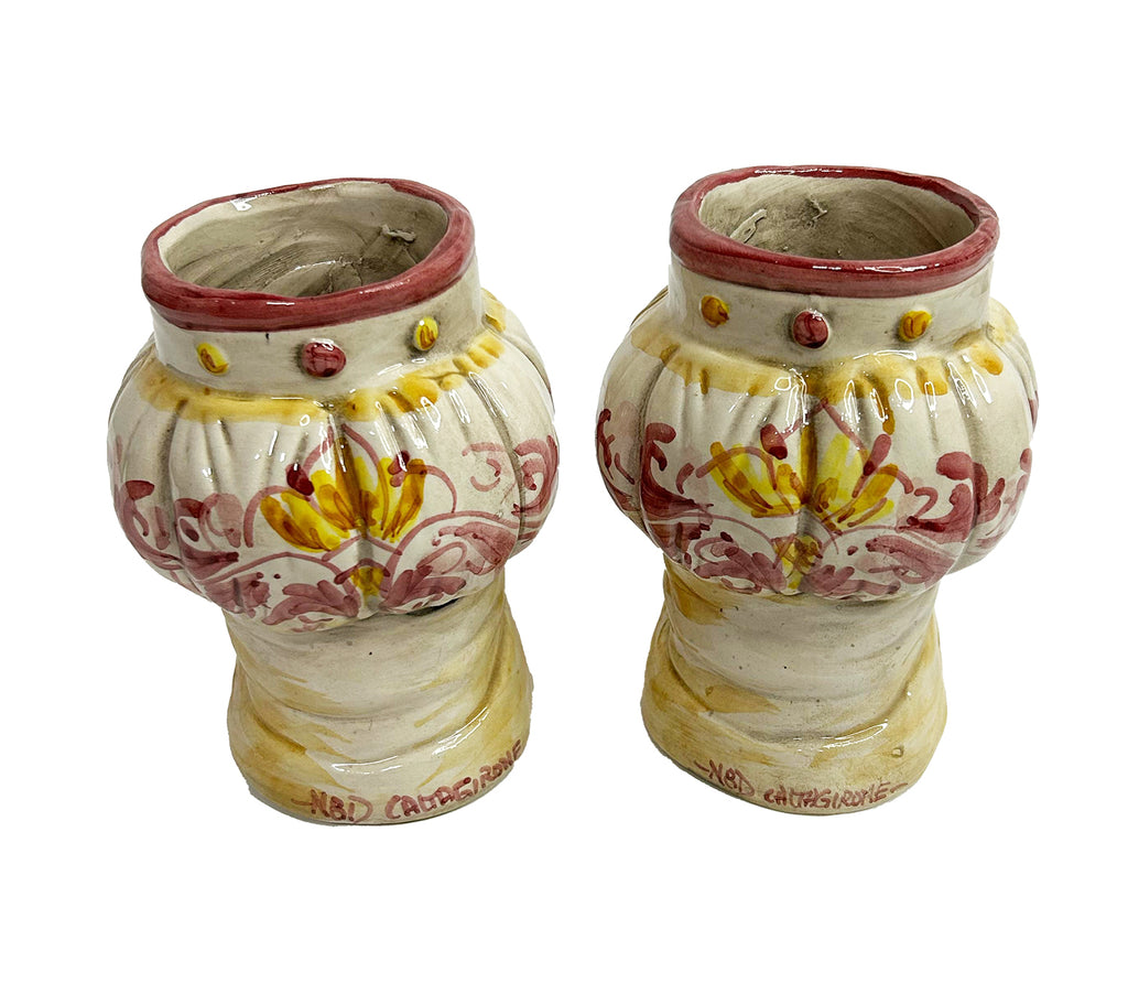 Pair of Sicilian ceramic Moor's heads from Caltagirone h15cm art. fruit 
