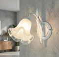 Applique da parete moderno a 1 luce in ferro battuto e vetro realizzato artigianalmente coll. venere