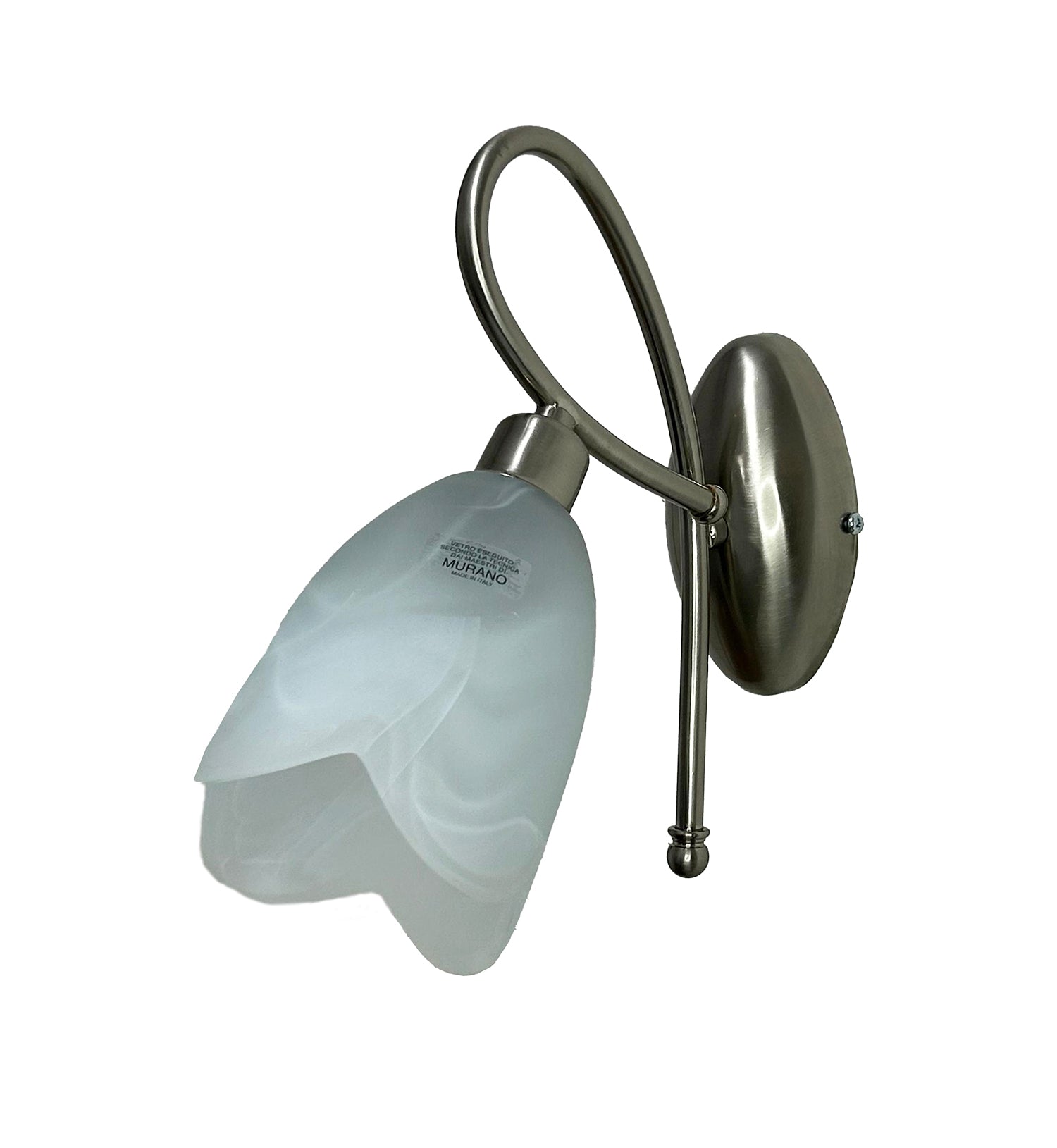 Applique da parete a 1 luce moderno in metallo cromato e vetro coll. Ramos