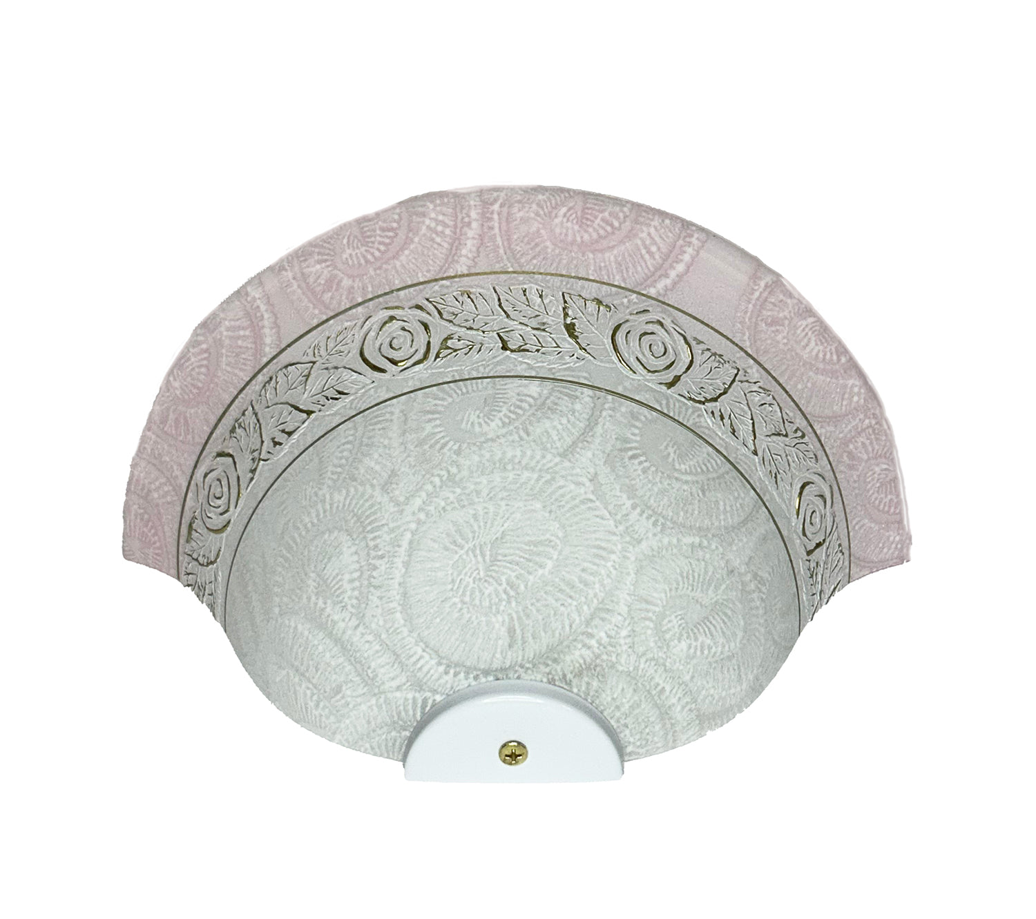 Applique Classica in Vetro, Lampada da Parete a Mezzaluna, 1 Luce, per Bagno, Camera, Soggiorno, Cucina, Scala, Corridoio art. Rosa