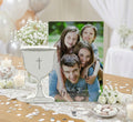 Porta foto calice in legno decorato con glietter comunione bambino bambina Harmony ARCM24022AB